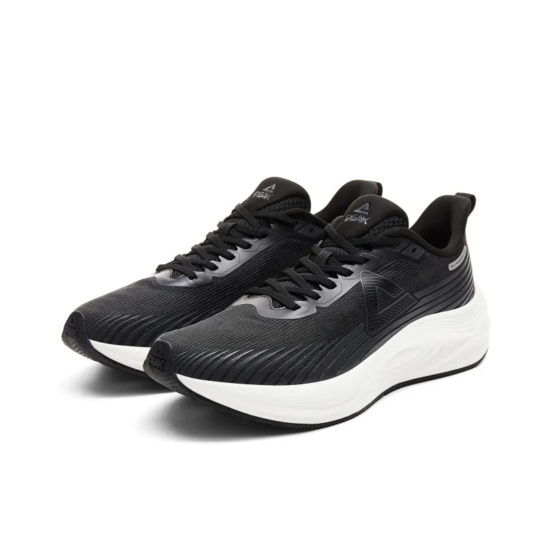 PEAK Cushioned Wear-Resistant Lightweight Slip-Resistant Low-Top Running Shoes Men's Black Ivory-2