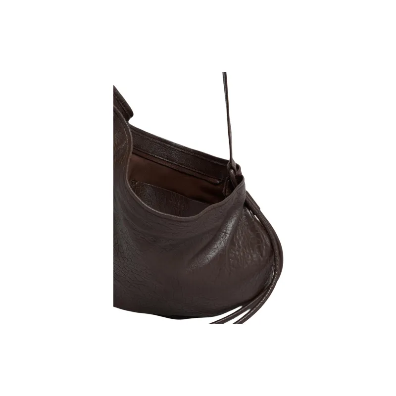 MARNI Sheepskin Hobo Bag, Shoulder Bag, Crossbody Bag Trumpets Women's Brown-3