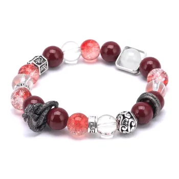 BLESSED BULLET Colored Glaze Jade Bracelets Unisex