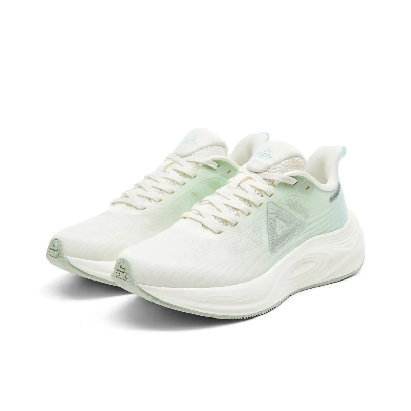 PEAK Low Top Running Shoes Women's White Green Blue-2