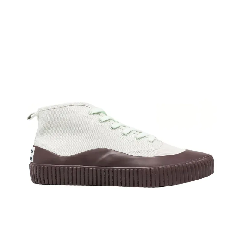 Maison Kitsune Bold Sole Mid Top Skateboard Shoes Men's White-1