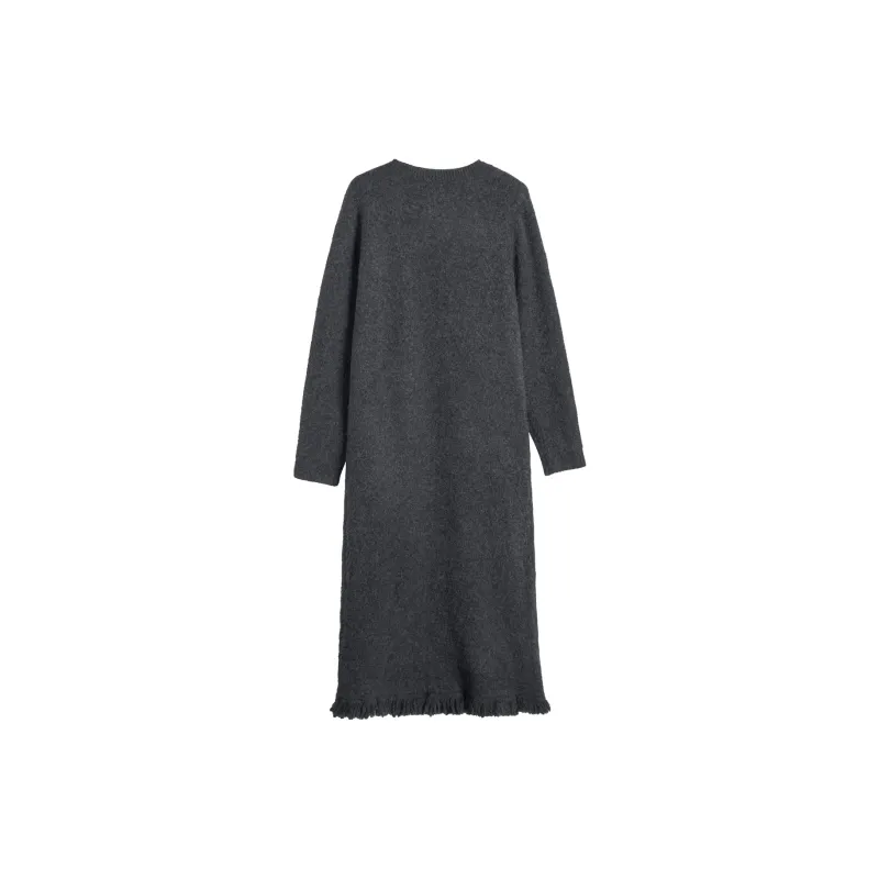 Olrain Long Sleeved Dresses Women's Dark Gray-1