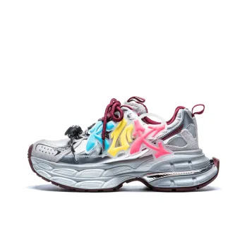 KUX Chunky Sneakers Women's Low Top Angora Rainbow