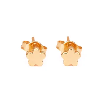 Royal Dragon Mirror 18K Gold Stud Earrings Women's
