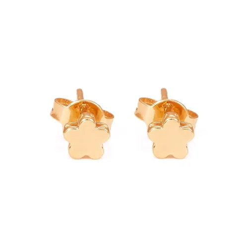 Royal Dragon Mirror 18K Gold Stud Earrings Women's