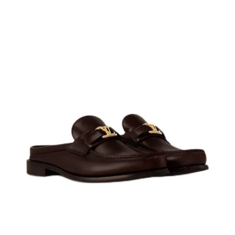 LOUIS VUITTON Major Closed Toe Slippers Men's Brown-2