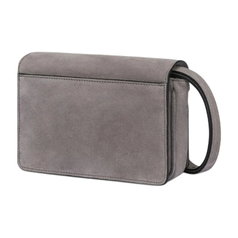 MOSCHINO Calfskin Crossbody Bag Shoulder Bag Small Size Women's Gray-1