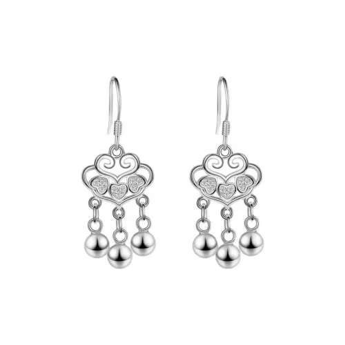 Stone Edge Poly Foot Silver 990 Sterling Silver Drop Earrings Unisex