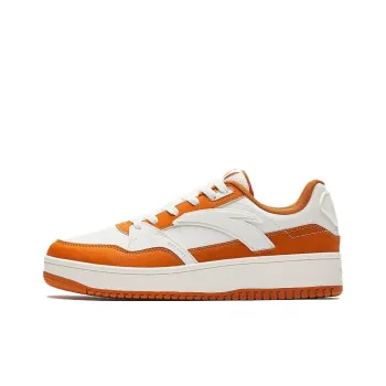 Anta Life Collection Anti Slip Wear Resistant Low Top Skateboard Shoes Men's White Orange