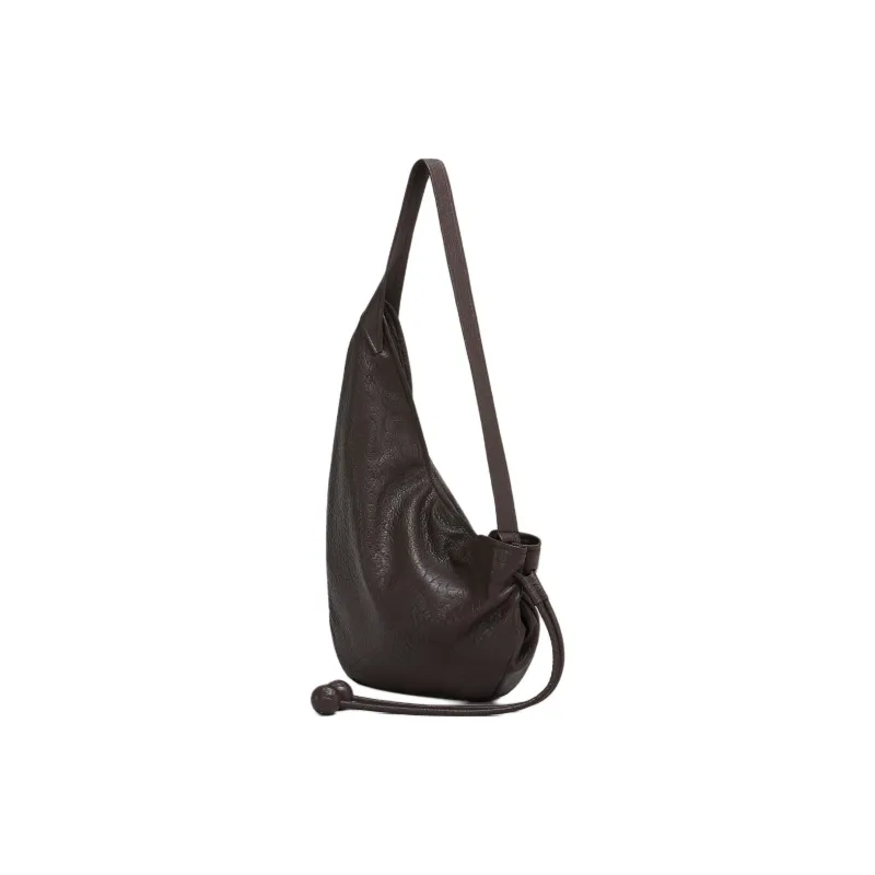 MARNI Sheepskin Hobo Bag, Shoulder Bag, Crossbody Bag Trumpets Women's Brown-1