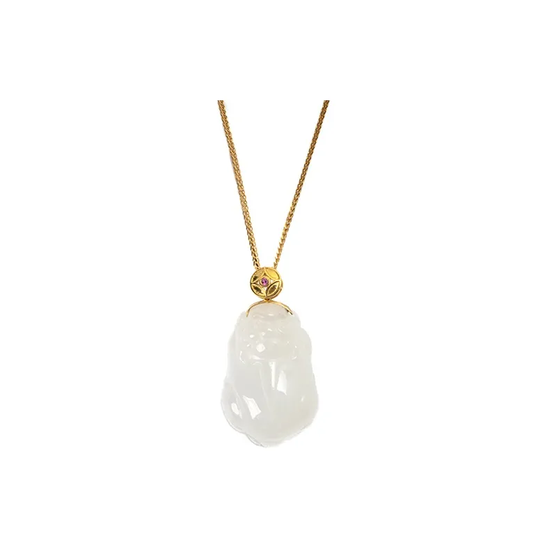 LIANGYUXI Hetian Jade Necklaces White Jade Unisex-0