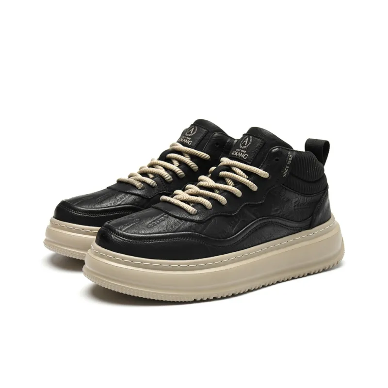 AOKANG Elegant Style Series Skateboard Shoes Men Low Top Black, Red Brown-2