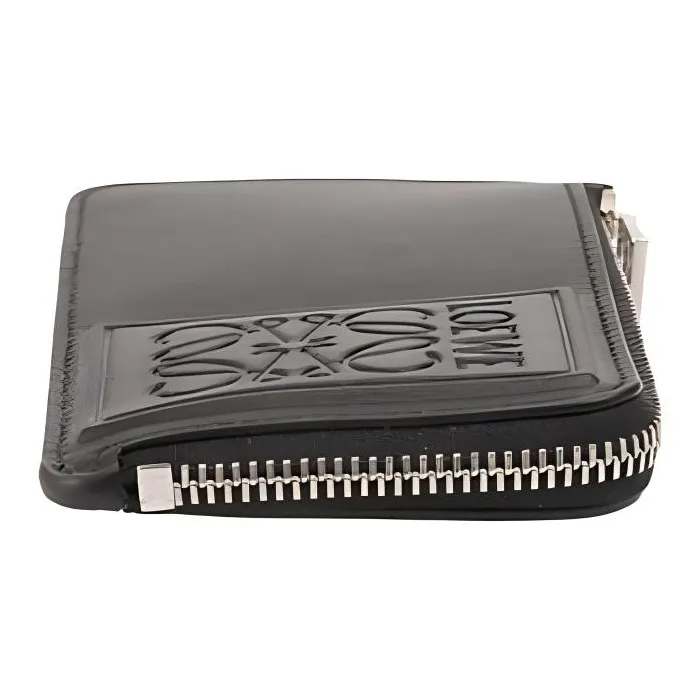 LOEWE Satin Calfskin Card Holder Men's Black-2