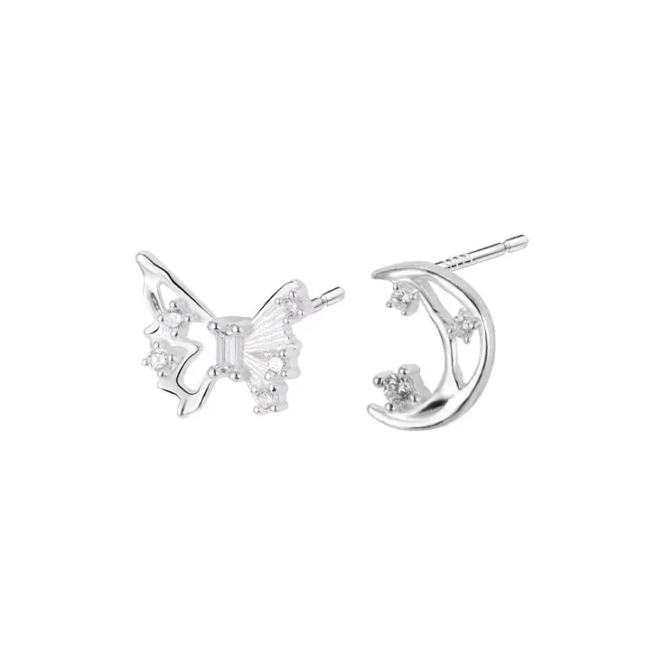 CARAT'S DIARY S999 Fine Silver Stud Earrings Women's-0