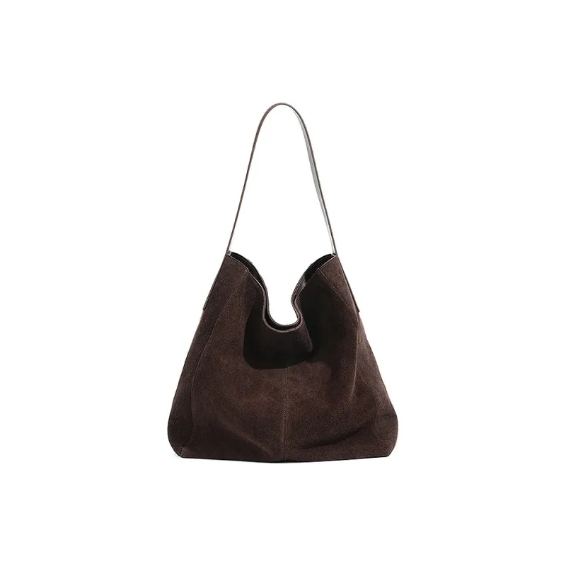 Yalu Matte Cow Leather Shoulder Bag Women's Coffee/Brown-1