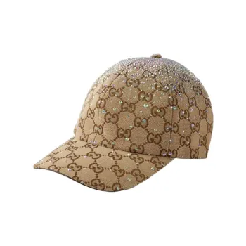 GUCCI Crystals Gg Canvas Baseball Hat