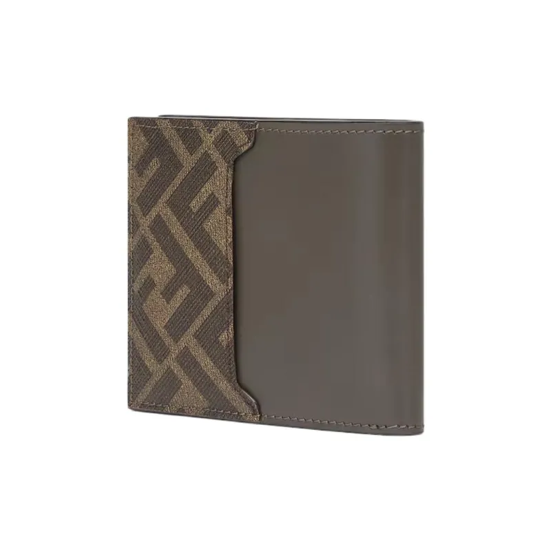 FENDI Calfskin Wallet Men's Green-1