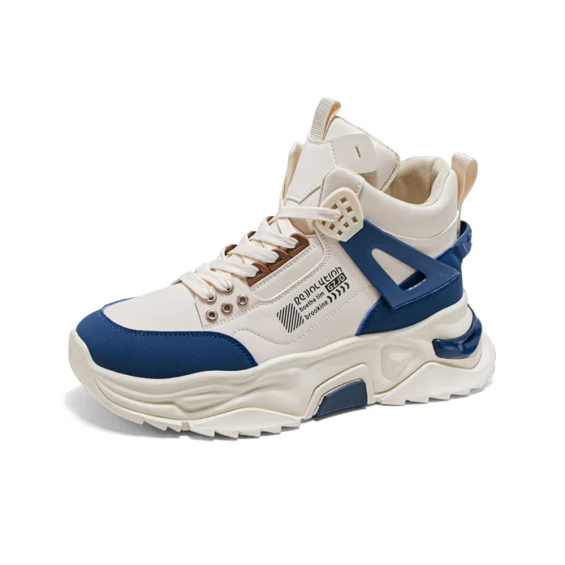 PNKE Anti-Slip And Wear-Resistant Height Increasing Mid-Top Chunky Sneakers Men's-1