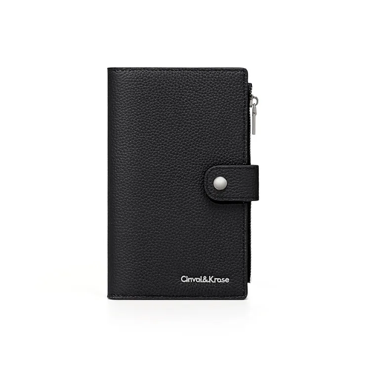 Simvay Clos Cow Leather With Synthetic Leather Wallet Women's Elephant Gray/Black-5