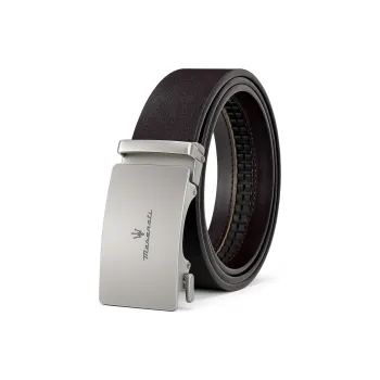 Maserati Cow Split Leather Belts Men's Coffee Width  3.5cm
