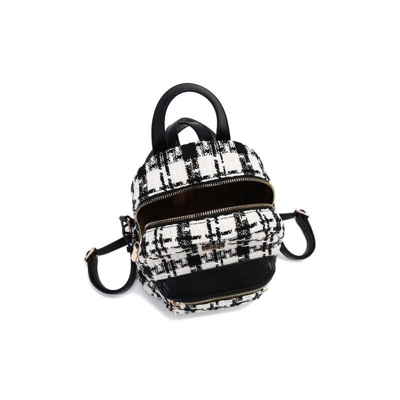 Carit&Koty Fabric PU Polyurethane Backpack Regular Women's Black-4