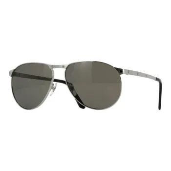 CARTIER Metal Oval Sunglasses Unisex Silver