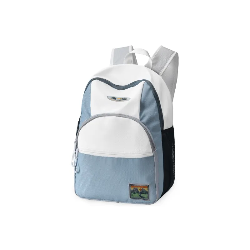 FINITE LOOP Eco-Friendly Fabric Backpack Unisex White Blue-1