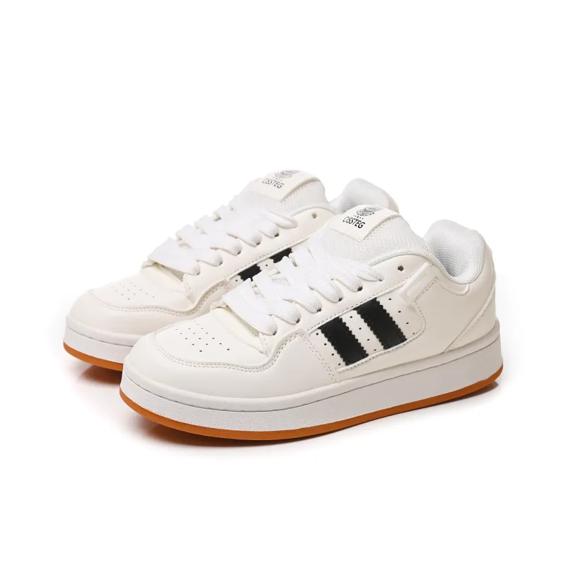 DD&OO Warm Wear-Resistant Lightweight Breathable Low-Top Skateboard Shoes Unisex White-8
