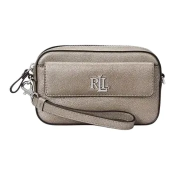 LAUREN RALPH LAUREN Leather Shoulder Bag Crossbody Bag Small Size Women's Metal Silver