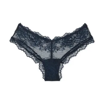 Victoria's Secret Very Sexy Rose Lace High Leg Cheeky Panty / DT Underpants Women's 1 Pack Dark Blue