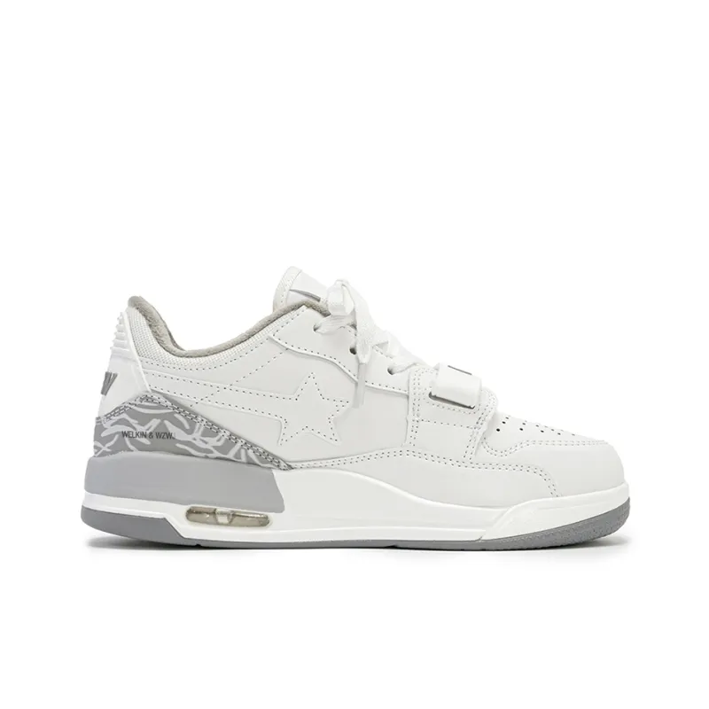 WELKIN&WZWJ Stars Collection White Sneakers Slip-Resistant Height Increasing Low-Top Skateboard Shoes Unisex-14