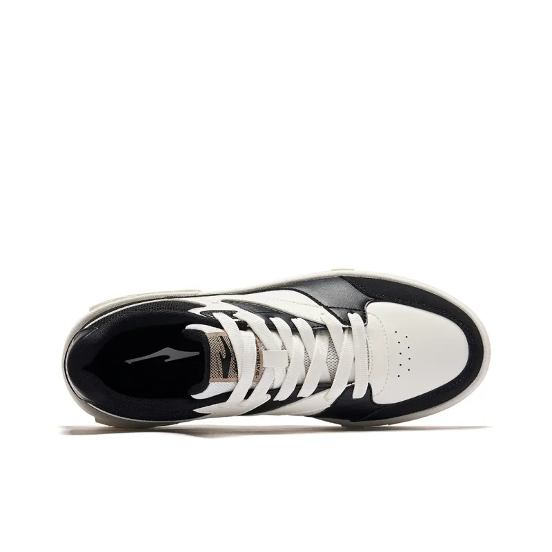 Erke Wear resistant And Lightweight Low Top Skateboard Shoes Men's White Black-4
