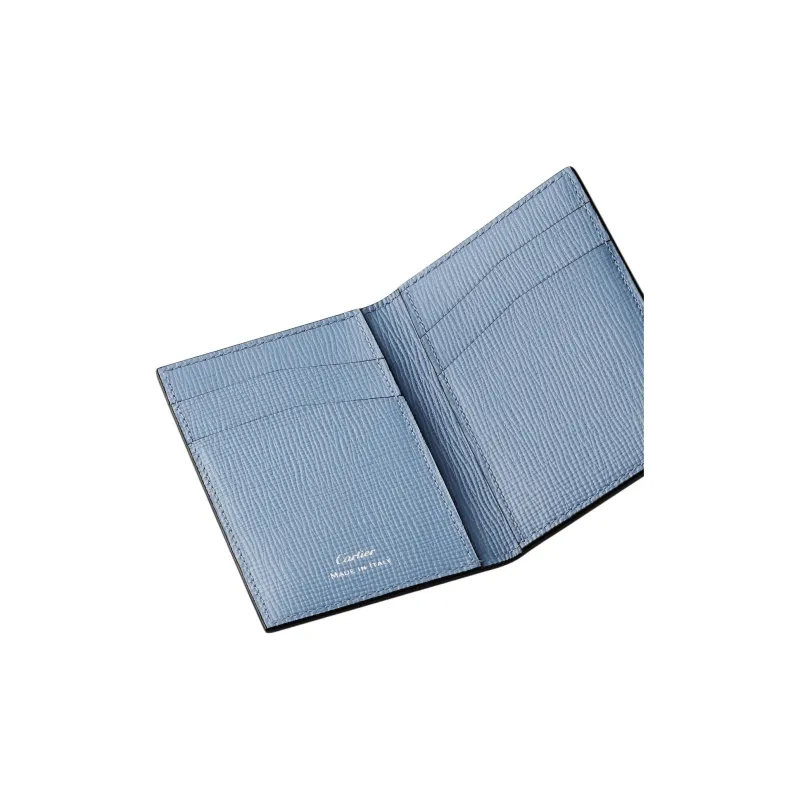 CARTIER Calfskin Card Holder Men's Dark Blue-2