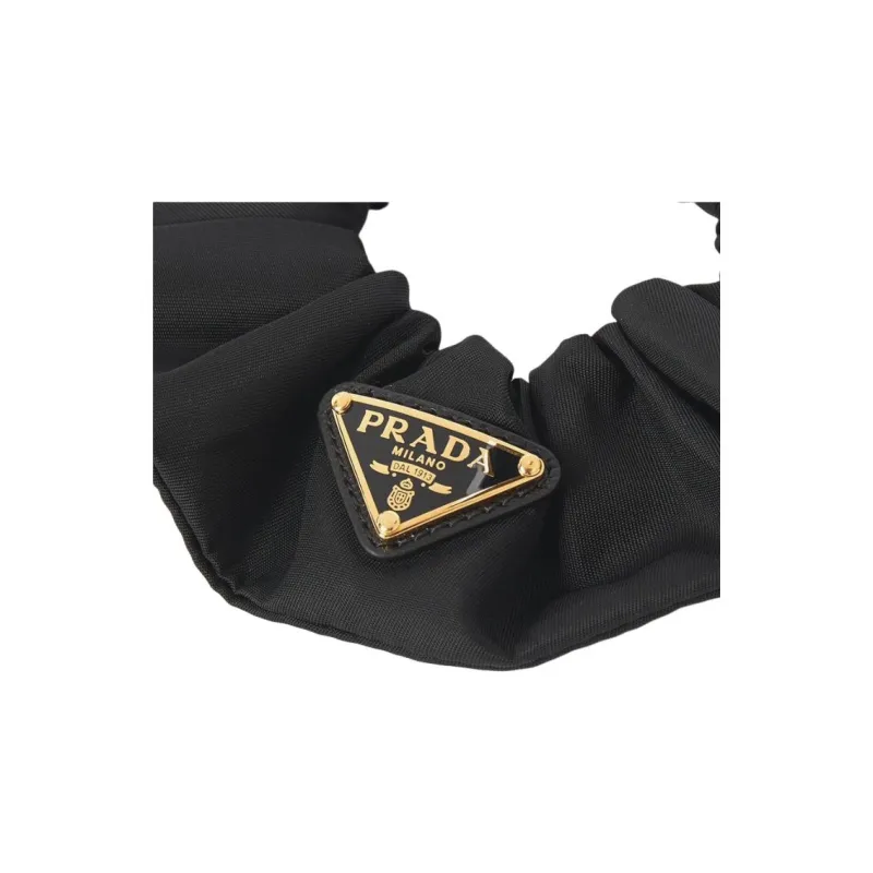 PRADA Logo Plaque Elasticated Band Scrunchie-3