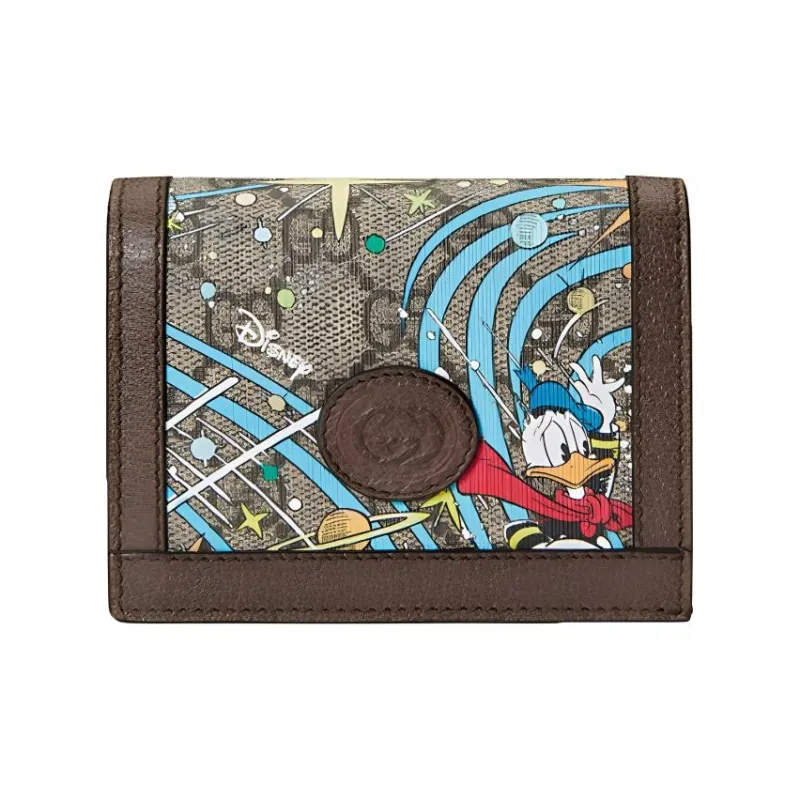 GUCCI Disney Collaboration Canvas With Leather Card Holder Women's Beige/Ebony-0
