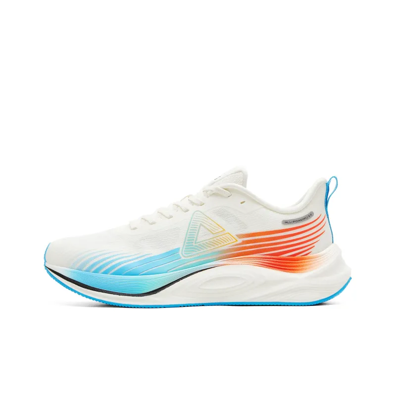 PEAK Cushioned Anti Slip And Wear Resistant Lightweight Low Top Long Distance Running Shoes Men's Ivory Blue-0