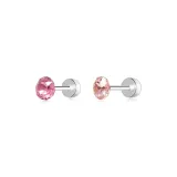 Huazi Stud Earrings 4mm-Rose Red+Light Rose Red