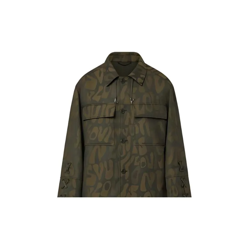 LOUIS VUITTON Pre Owned 2010s Logo print Overshirt-5