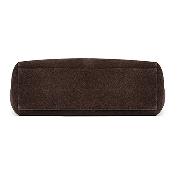 Yalu Matte Cow Leather Shoulder Bag Women's Coffee/Brown-5