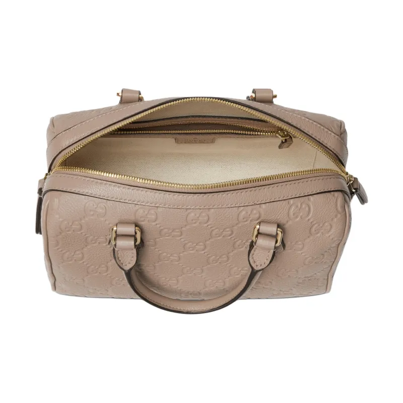 GUCCI Grain Leather Shoulder Bag, Crossbody Bag, Handbag Small Size Unisex Taupe-4
