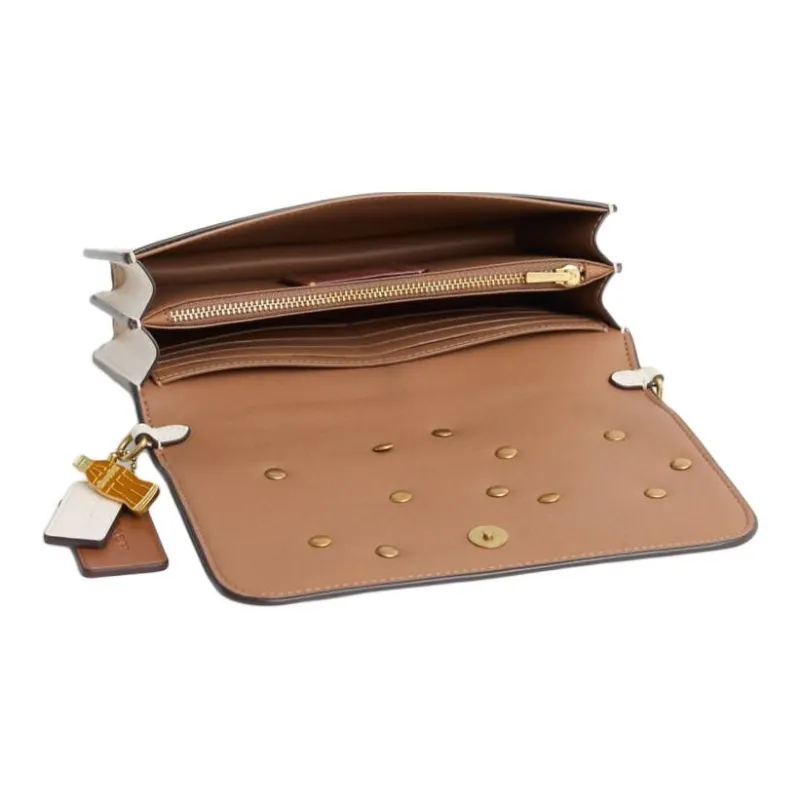COACH Bea Calfskin Handbag Shoulder Bag Crossbody Bag Women's Brass Mixed Pink Pencil Color-2
