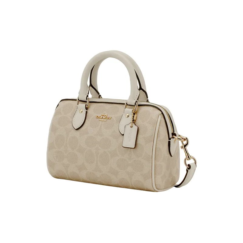 COACH Rowan PVC Bonded Leather Shoulder Bag Crossbody Bag Handbag Small Size Women's Vanilla White-2