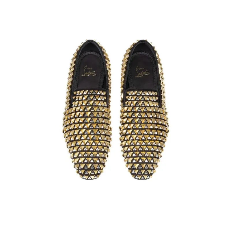 CL LUBOTING Croconaki Loafers Men's Gold-3