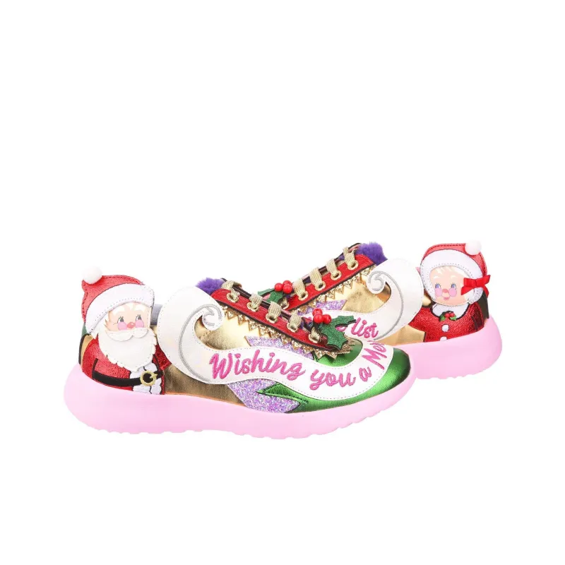 IRREGULAR CHOICE Checking It Twice Low-Top Casual Shoes Women's Pink-4