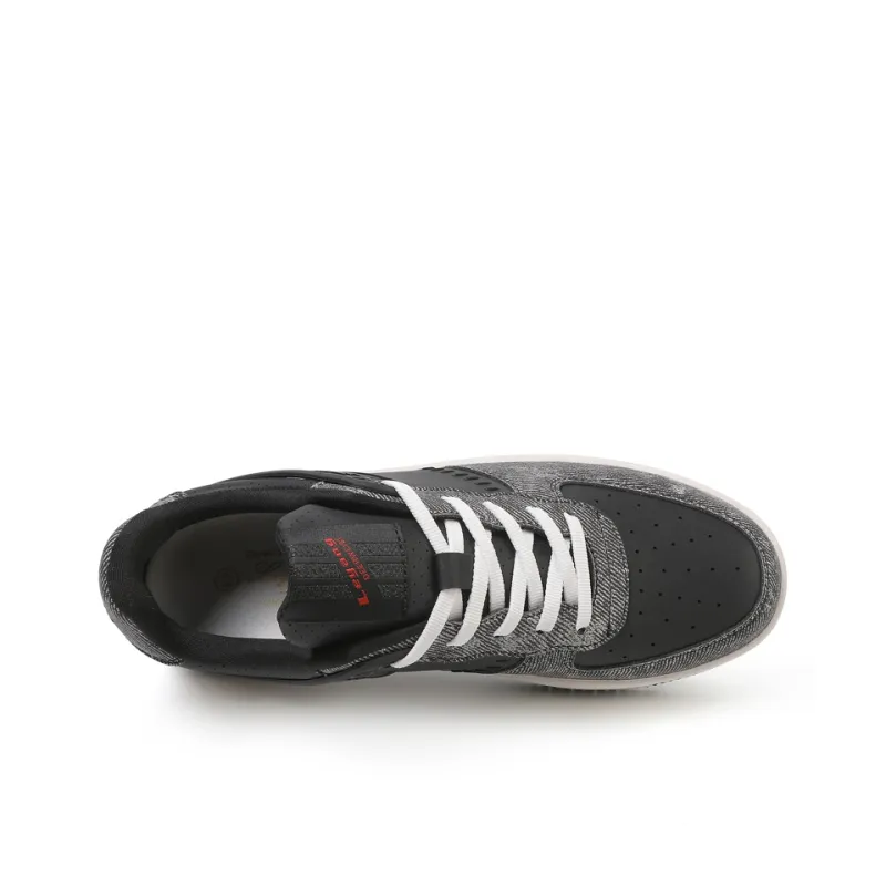 Lin Feng Shock Absorbers Low Top Skateboard Shoes Unisex Denim Gastrodia Black-13