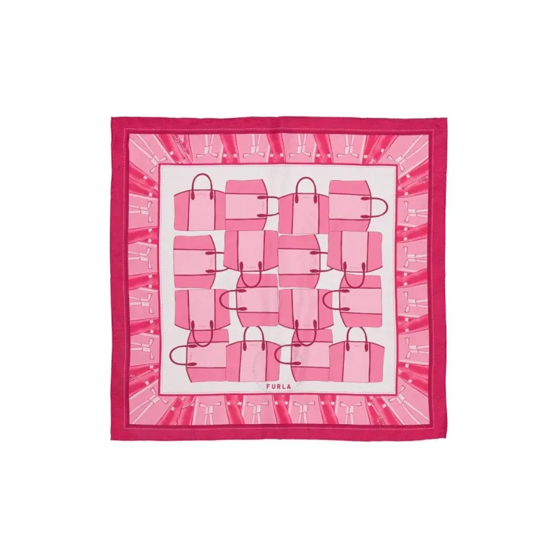 Furla Silk Silk Scarves Women's Pink-0