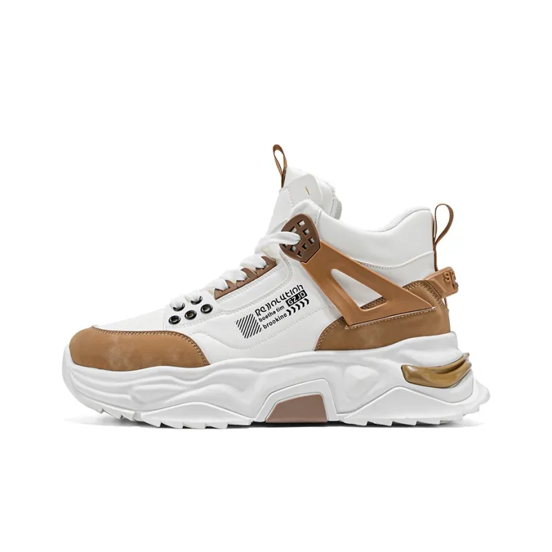PNKE Anti-Slip And Wear-Resistant Height Increasing Mid-Top Chunky Sneakers Men's-4