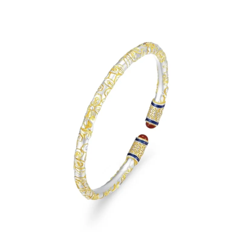 LAOYINFANG Sterling Silver Bangles Women's-0
