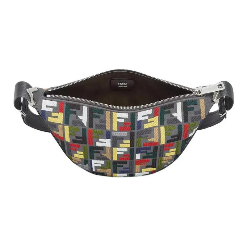 FENDI Cotton Shoulder Bag Crossbody Bag Small Size Men's Multicolor-3