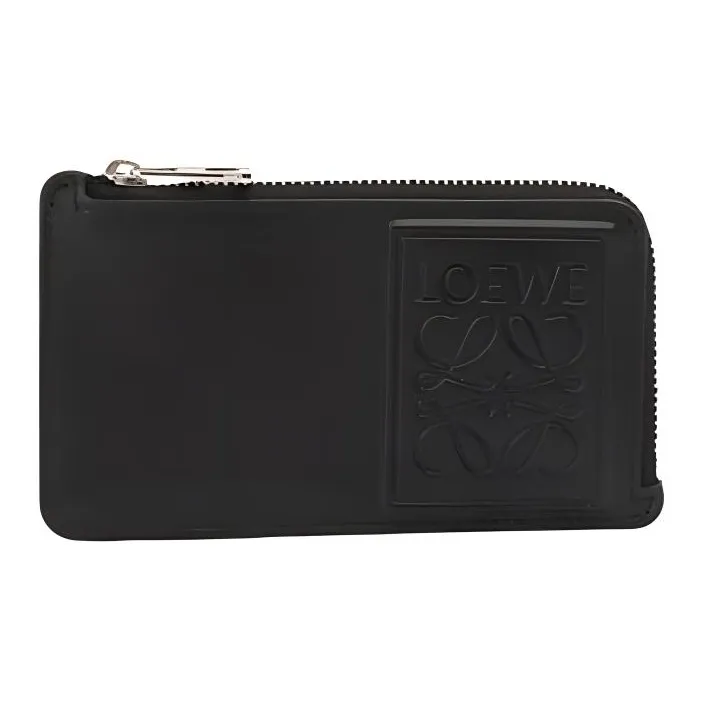LOEWE Satin Calfskin Card Holder Men's Black-0